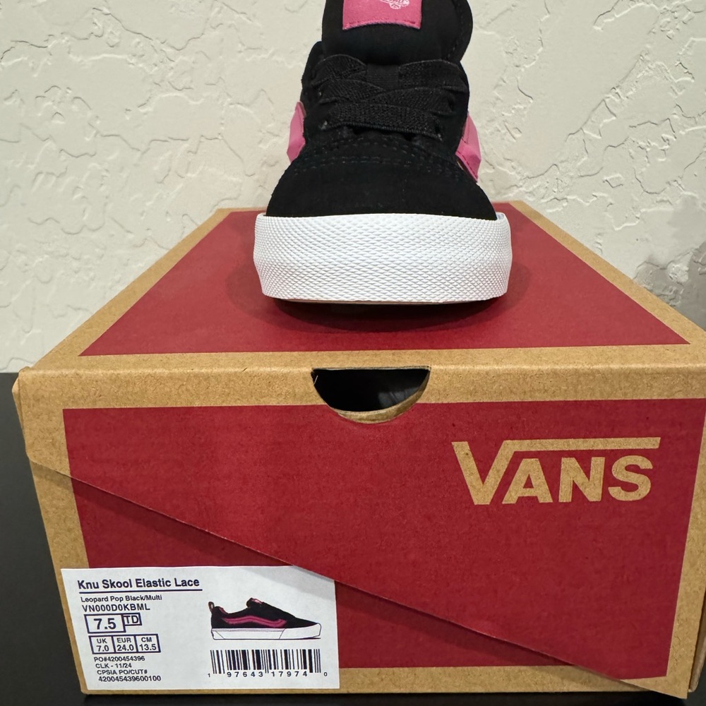 Vans Black and Pink Knu Skool Sneakers